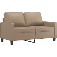 vidaXL Tweezitsbank 120 cm kunstleer cappuccinokleurig
