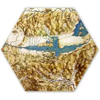 MuchoWow Hexagon wanddecoratie - Kunststof Wanddecoratie - Hexagon Schilderij - Toscane - Leonardo da Vinci - 120x103 cm