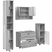 vidaXL Badkamermeubel Set 4 st Grijs Sonoma 35 x 30 x 192 cm