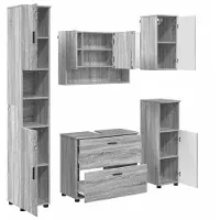 vidaXL Badkamermeubel Set 5 st Grijs Sonoma 35 x 30 x 192 cm