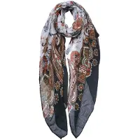 Juleeze Sjaal Dames Print 90x180 cm Zwart Rood Synthetisch