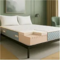THE WHITE STONE Matras 135x190 cm van Hypoallergene Foam en Memory Foam Hoogte 22 cm 135x190 cm