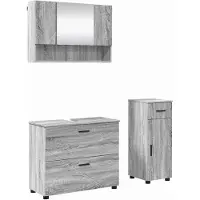 vidaXL Badkamermeubel Set 3 st Grijs Sonoma