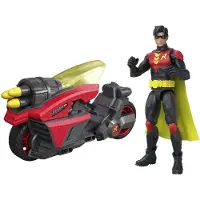 DC Comics DC Premier Robin Figuur en Motorfiets van 16,5 cm met Projectiellancering