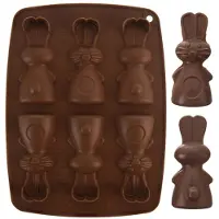 Orion Bruine siliconen konijnenvorm voor cake en praline SILLINIE