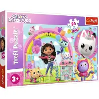 Gabby's Dollhouse Happy Gabby Universal Gabby's Poppenhuis 24 Maxi stukjes Legpuzzel - 24 stukjes - Vanaf 3 jaar
