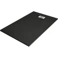 Mexen Hugo rechthoekige SMC douchebak 140 x 70 , zwart, inox afdekking - 42707014-X