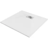 Mexen Hugo vierkante douchebak SMC 90 x 90 , wit, rooster inox - 42109090-X
