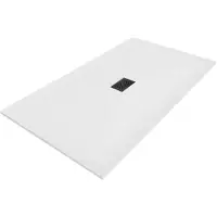 Mexen Hugo rechthoekige SMC douchebak 160 x 100 , wit, zwarte afdekking - 42101016-B