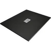 Mexen Hugo rechthoekige douchebak SMC 140 x 100 , zwart, inox afdekking - 42701014-X