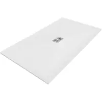 Mexen Hugo rechthoekige douchebak SMC 180 x 100 , wit, afdekking inox - 42101018-X