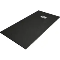 Mexen Hugo rechthoekige SMC douchebak 170 x 90 , zwart, inox afdekplaat - 42709017-X