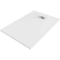 Mexen Hugo rechthoekige douchebak SMC 100 x 90 , wit, afdekplaat inox - 42109010-X