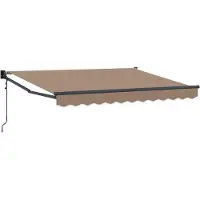 vidaXL Uitschuifbare luifel Taupe 3,5 x 2,5 m Polyester en Metaal