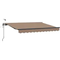 vidaXL Uitschuifbare luifel Taupe 400 × 350 cm Polyester