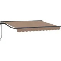 vidaXL Uitschuifbare luifel Taupe 5 x 3 m Polyester en Aluminium