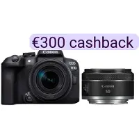 Canon EOS R10 systeemcamera Zwart + RF-S 18-150mm f/3.5-6.3 IS STM + RF 50mm f/1.8 STM