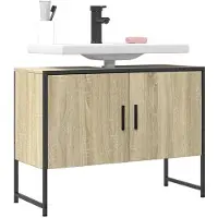 vidaXL Wastafelkast 80x33x60 cm bewerkt hout sonoma eikenkleurig
