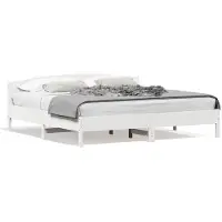 vidaXL Bedframe zonder matras massief grenenhout wit 180x200 cm