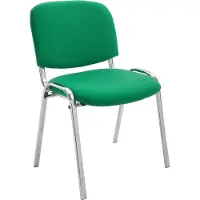 CLP Bezoekersstoel Ken, chroom, stof met stevig metalen frame en beklede rugleuning, groen