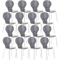 CLP Diego Set van 16 stapelstoelen grijs