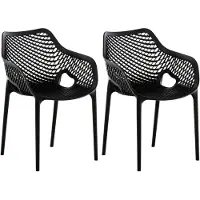CLP Air Set van 2 Tuinstoelen - Stapelbaar - UV-lichtbestendig - Waterafstotend - zwart