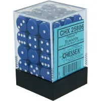 Chessex Opaak Blauw/wit D6 12mm Dobbelsteenset (36 stuks)