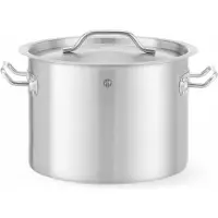 Super Merchant Kookpan met deksel - roestvast staal, sandwichbodem - 9 liter - diameter 25 cm x hoogte 18 cm - zilverkleurig - voor alle warmtebronnen, ook inductie