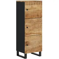 vidaXL Hoge kast met 3 deuren 40x33x110 cm massief mangohout en ijzer