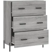 vidaXL Dressoir 69,5x34x90 cm bewerkt hout grijs sonoma eikenkleurig