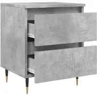 vidaXL Nachtkastjes 2 st 40x35x50 cm bewerkt hout betongrijs