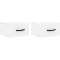vidaXL Nachtkastjes 2 st wandgemonteerd 35x35x20 cm wit