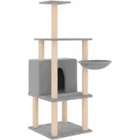 vidaXL Kattenmeubel met sisal krabpalen 132 cm lichtgrijs