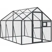 vidaXL Volière 1,79x3x1,85 m aluminium antracietkleurig
