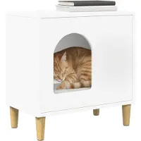vidaXL Kattenhuis Wit 51 x 30 x 52 cm Bewerkt hout