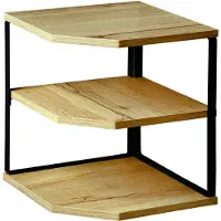 Kesper Keuken aanrecht hoek etagere - 2 niveaus - hout/metaal - organizer - 26 x 26 x 28 cm - verhoger