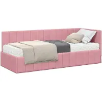 vidaXL Hoekbedframe met Matras met hoofdeinde 2 st Grijs Fluweel