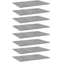 vidaXL Wandschappen 8 st 60x40x1,5 cm spaanplaat betongrijs