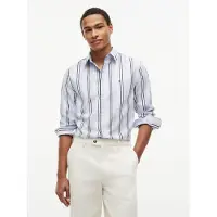 Tommy Hilfiger Overhemd 'Regular Fit Multicolour Stripe' navy / lichtblauw / rosa / wit