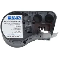 Brady MC1-1000-595-WT-RD tape vinyl rood op wit 25,4 mm x 7,62 m (origineel)