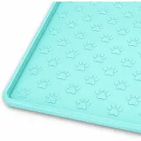 BOTC Placemat Hond & Kat - Antislip & Waterafstotend - 48x30 cm - Placemat Voerbak - Siliconen - 1 Stuk - Honden Placemat - Blauw
