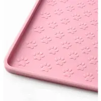 BOTC Placemat Hond & Kat - Antislip & Waterafstotend - 48x30 cm - Placemat Voerbak - Siliconen - 1 Stuk - Honden Placemat - Roze