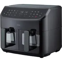 Medion Dubbele heteluchtfriteuse Life P20 MD11760 XXL (zwart, 2.600 watt, 2 bakken van elk 4,35 liter)