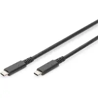 Digitus AK-300343-008-S USB-kabel USB 3.2 Gen2, USB 3.2 Gen2x2, USB 3.2 Gen1 USB-C, USB-C stekker 0.80 m Zwart Flexibel, Afgeschermd, Met USB