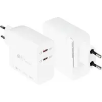 GOOD CONNECTIONS USB snellader , met GaN-technologie, 2-poorts met 2 x USB-C, vermogen 140 W, incl. laadkabel, wit