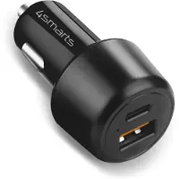 4smarts 456260 USB-oplader 65 W, 18 W 1x USB-C, 1x USB-A USB PD, Quick Charge Zwart Auto, Vrachtwagen Snellader
