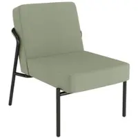 Meet by Paperflow MEDSO Classic S fauteuil, gestoffeerd, verwisselbare zitting, B 580 x D 743 x H 736 mm, stof en staal, groen/matzwart