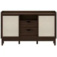 STILVORA Dressoir - Greeploze Schuifdeuren En Dubbele Lades - Opbergen Voor Woonkamer En Eetkamer - Spaanplaat - Natuurlijk - 150x39,5x80 Cm