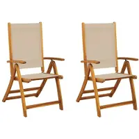vidaXL Tuinstoelen inklapbaar 2 st massief acaciahout en textileen