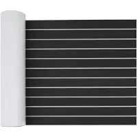 vidaXL Bootmat Gestreept Donkergrijs en Wit 240 x 60 cm EVA